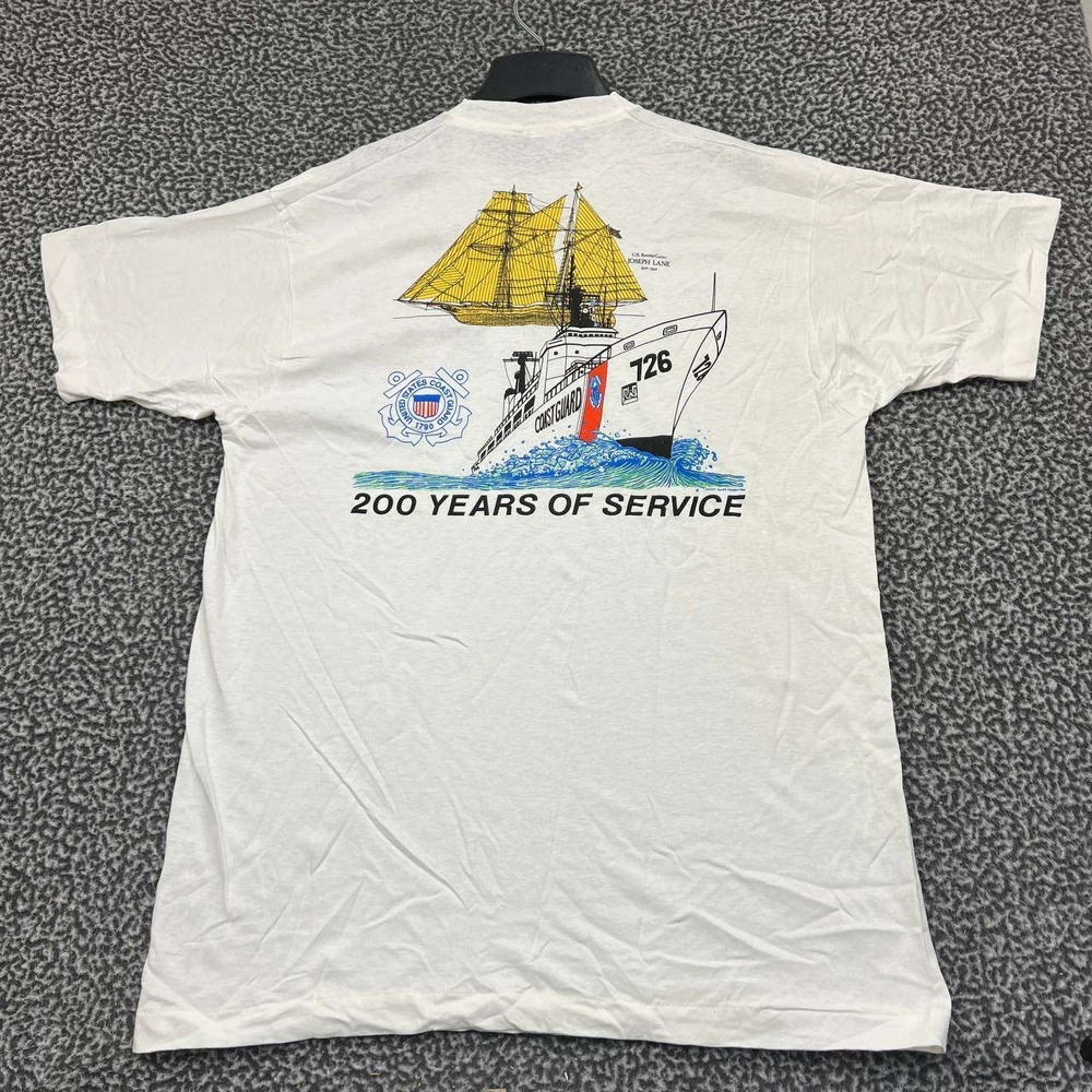Vintage‎ US Coast Guard Shirt Men XL White Fruit of the Loom Deadstock New